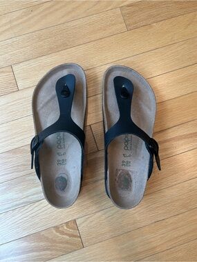 Birkenstock Black platform Pappilio Gizeh flex Sandals